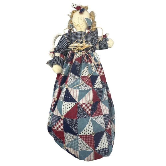 Handmade Patchwork Doll Fabric Bag With Rustic Country Style READ - Picture 1 of 8